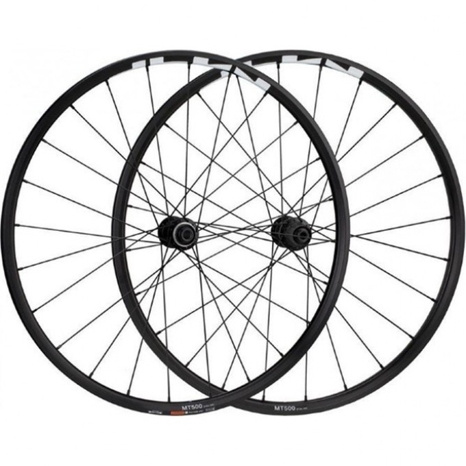 Комплект колес SHIMANO MT-500-B, переднее и заднее, F:15/R12 мм E-THRU, 27,5", для 11 скоростей, C.LOCK, OLD 110/148 EWHMT500FEREBD7