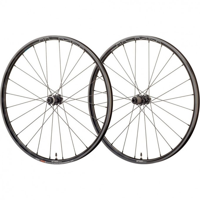 Комплект колес SHIMANO MT-600, переднее и заднее, F:15/R12ММ E-THRU, 29", для 11 скоростей, C.LOCK, OLD 100/142 EWHMT600LFERED9B