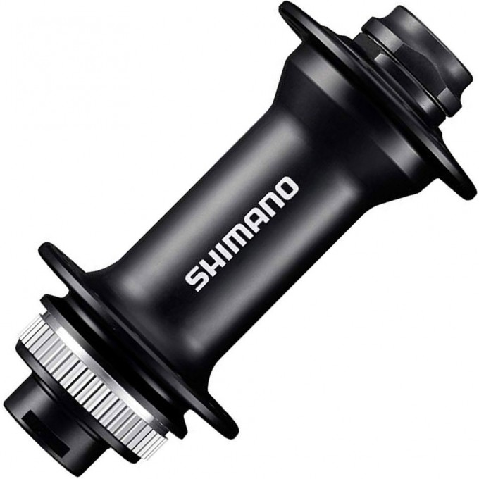 Втулка передняя SHIMANO MT400, 32ОТВ, OLD:110мм, ПОД ПОЛУЮ ОСЬ 15мм, ПОД ДИСК C.LOCK, ЦВ. ЧЕРНЫЙ EHBMT400BB