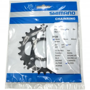 Звезда передняя SHIMANO, для FC-T4010, 26T, черный, Y1PN98030 Звезда передняя SHIMANO, для FC-T4010, 26T, черный, Y1PN98030