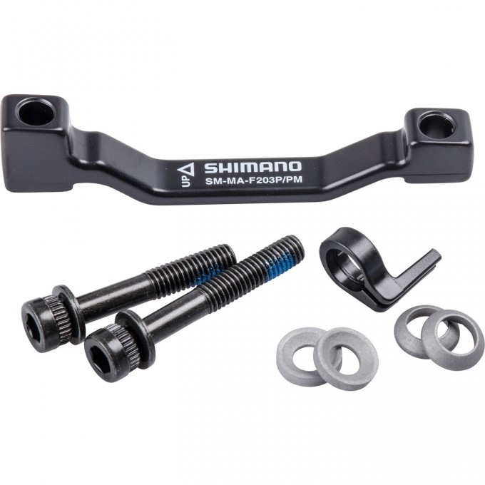 Адаптер дискового тормоза SHIMANO F203P/PM для 180 мм, болты: короткий+длинный ESMMAF203PPM