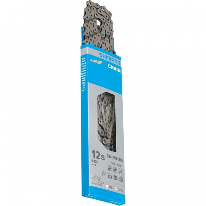 Цепь SHIMANO XTR, M9100, 11/12 скоростей, 116 звеньев, с замком ICNM9100116Q