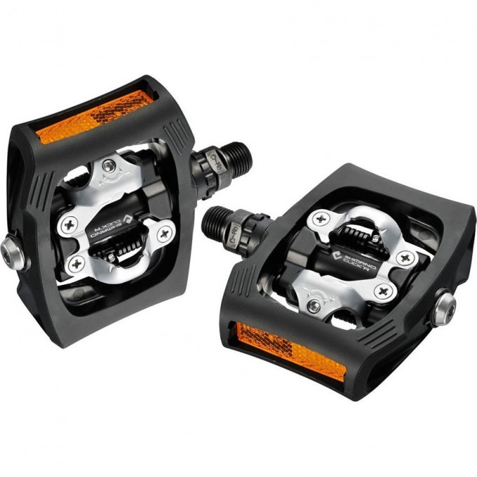 Педали SHIMANO T400, SPD CLICK'R, с шипами SH56, черный EPDT400LR