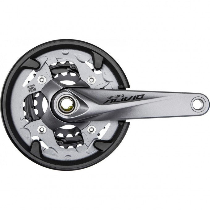 Система SHIMANO ALIVIO, T4060, 175 мм, интегрированный вал, 48/36/26, с защитой, серебристая EFCT4060EX866CS