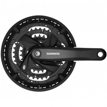 Система SHIMANO ALTUS, M371, 170 мм, квадрат, 44/32/22, с болтами, с защитой, черный Система SHIMANO ALTUS, M371, 170 мм, квадрат, 44/32/22, с болтами, с защитой, черный