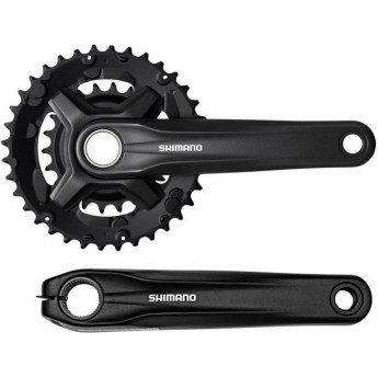 Система SHIMANO MT210, 170мм, для 2x9 скоростей, интегрированный вал., 46/30, без защиты, черный Система SHIMANO MT210, 170мм, для 2x9 скоростей, интегрированный вал., 46/30, без защиты, черный