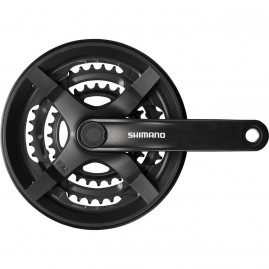 Система SHIMANO TY301, 175 мм, квадрат, 48/38/28, с защитой, черный, без упаковки Система SHIMANO TY301, 175 мм, квадрат, 48/38/28, с защитой, черный, без упаковки