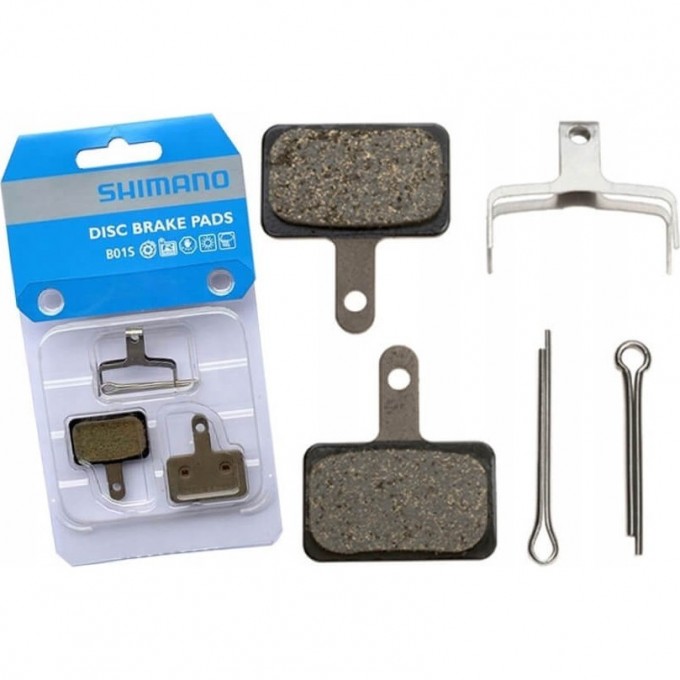 Тормозные колодки, для дисковых тормозов SHIMANO B01S, полимерные, c шплинтом, (1пара) EBPB01SRESINA