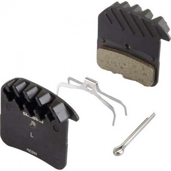 Тормозные колодки, для дисковых тормозов SHIMANO H03A, метал, с радиатором, пара, с пружин, с шплинтом Y1XM98020