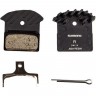 Тормозные колодки, для дисковых тормозов SHIMANO J02A, пласт, с радиатором, пара, с пружин, с шплинтом Y8LW98040