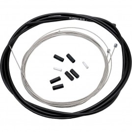 Трос и оплетка переключателя SHIMANO SP40, оплетка 1700 мм черная, трос 1.2X2100 мм нержавейка, 2 штуки, Y60098501 Трос и оплетка переключателя SHIMANO SP40, оплетка 1700 мм черная, трос 1.2X2100 мм нержавейка, 2 штуки, Y60098501