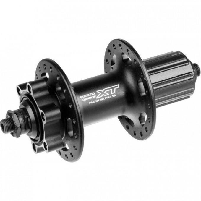 Втулка задняя SHIMANO DEORE XT M756A, 32 отверстия, 8/9/10 скоростей, QR, 6-болтов, черный EFHM756ABZL