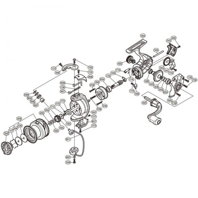 Запчасть для катушки SHIMANO BODY ASSEMBLY корпус RD18554